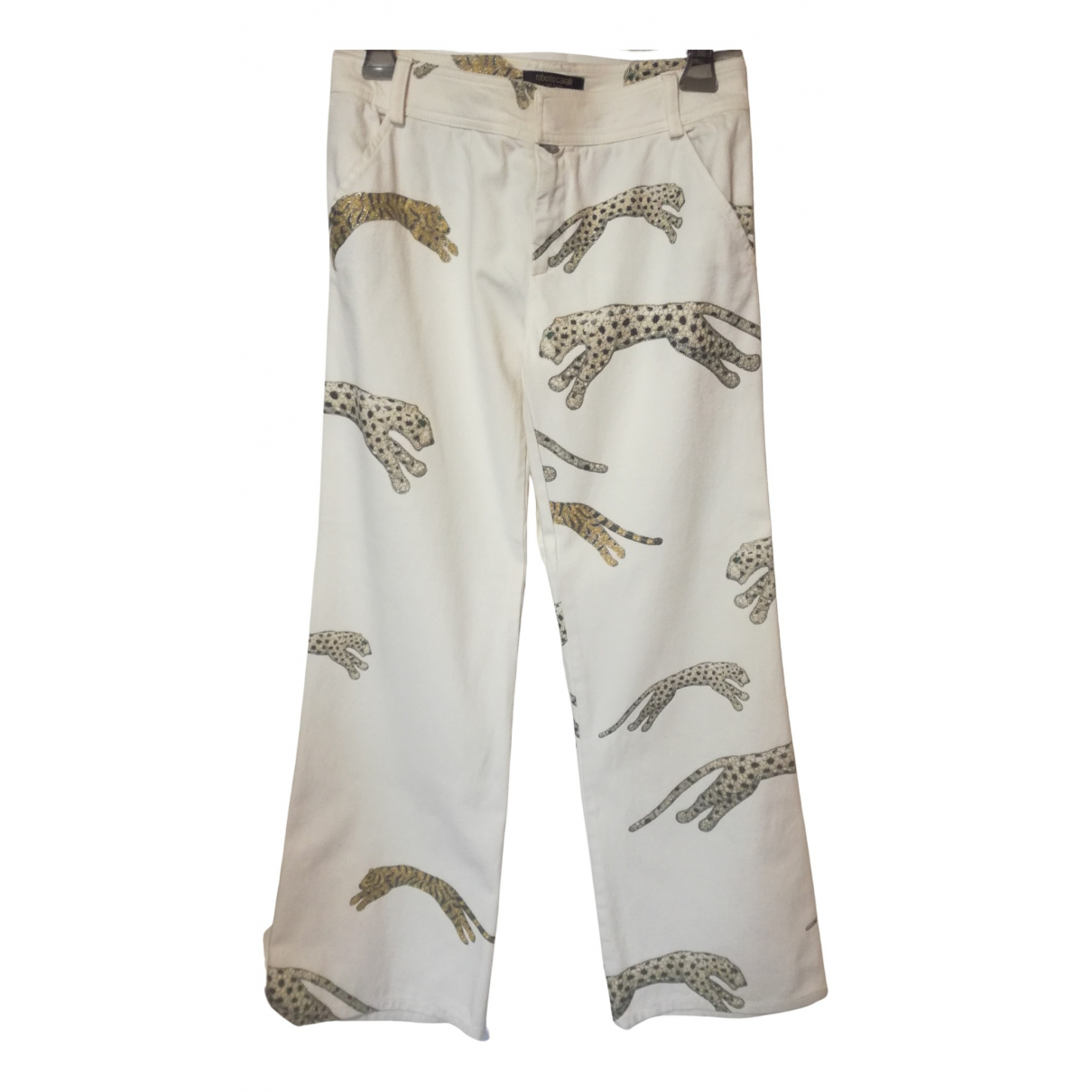 Straight pants Roberto Cavalli White 